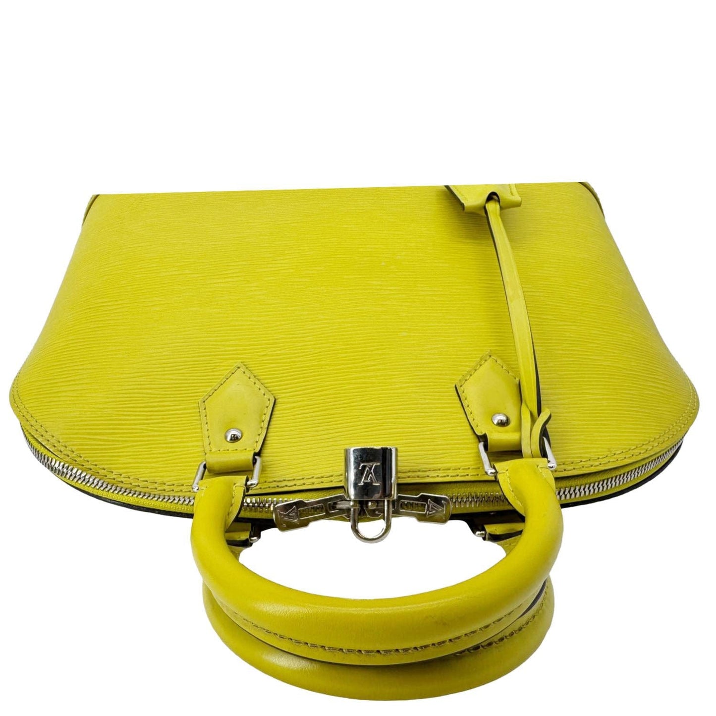 LOUIS VUITTON Alma PM Epi Leather Satchel Bag Yellow