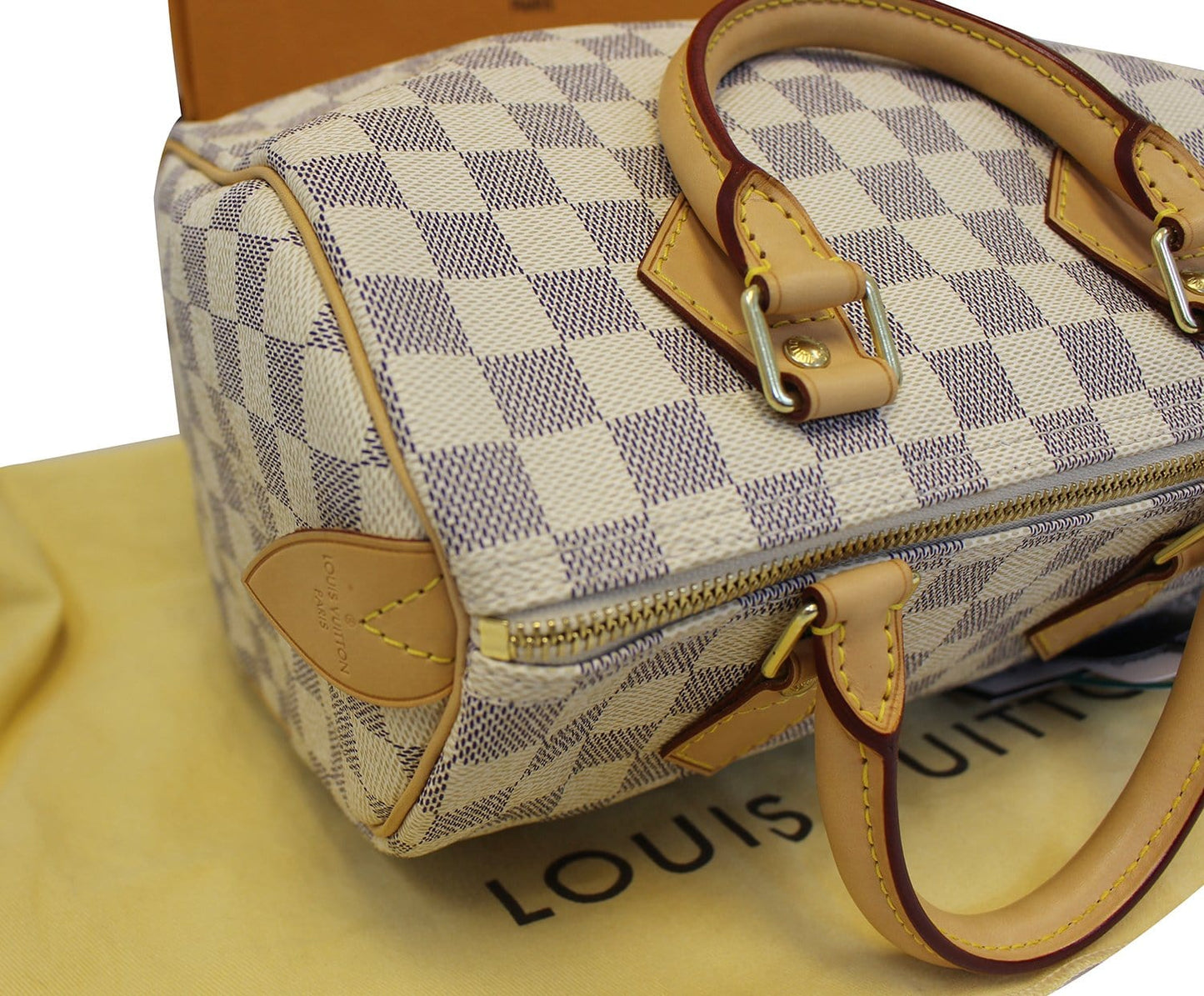 LOUIS VUITTON Damier Azur Speedy 25 Satchel Bag