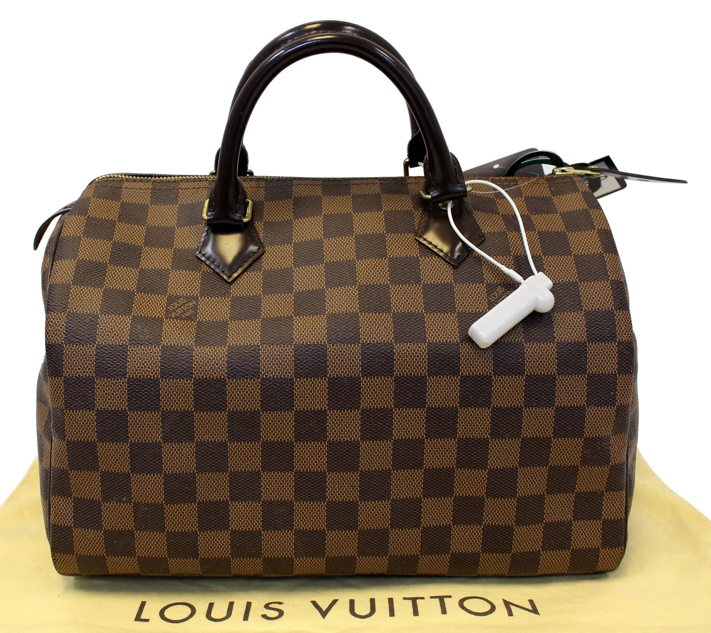 LOUIS VUITTON Damier Ebene Speedy 30 Brown Satchel Bag