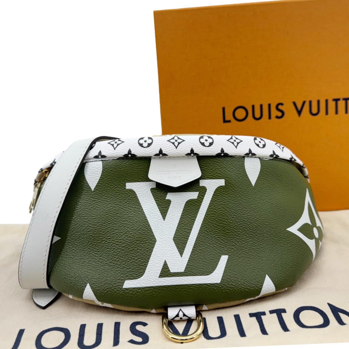 LOUIS VUITTON Monogram Giant Canvas Bumbag Kaki Beige