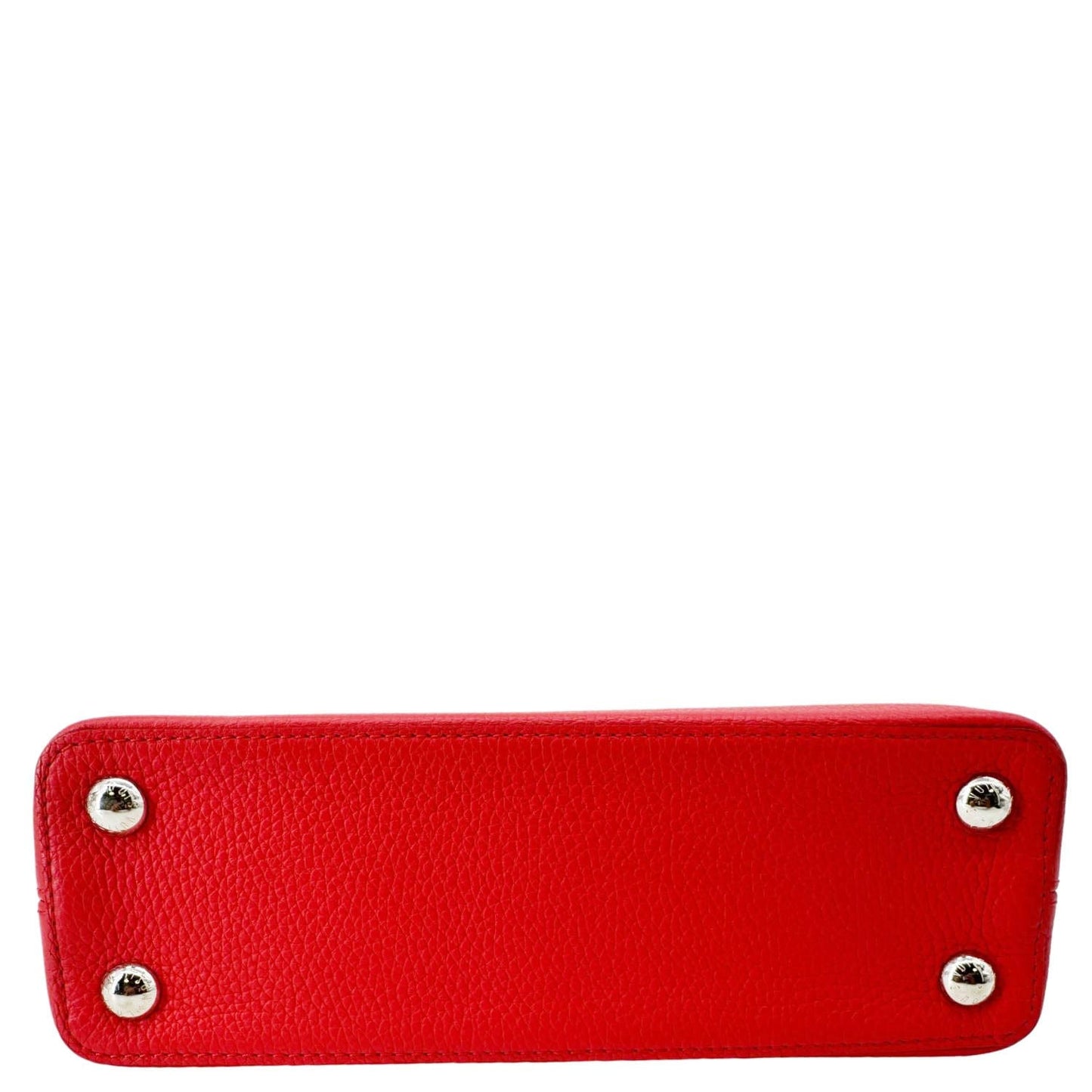 LOUIS VUITTON Capucines BB Python Handle Leather Satchel Shoulder Bag Red