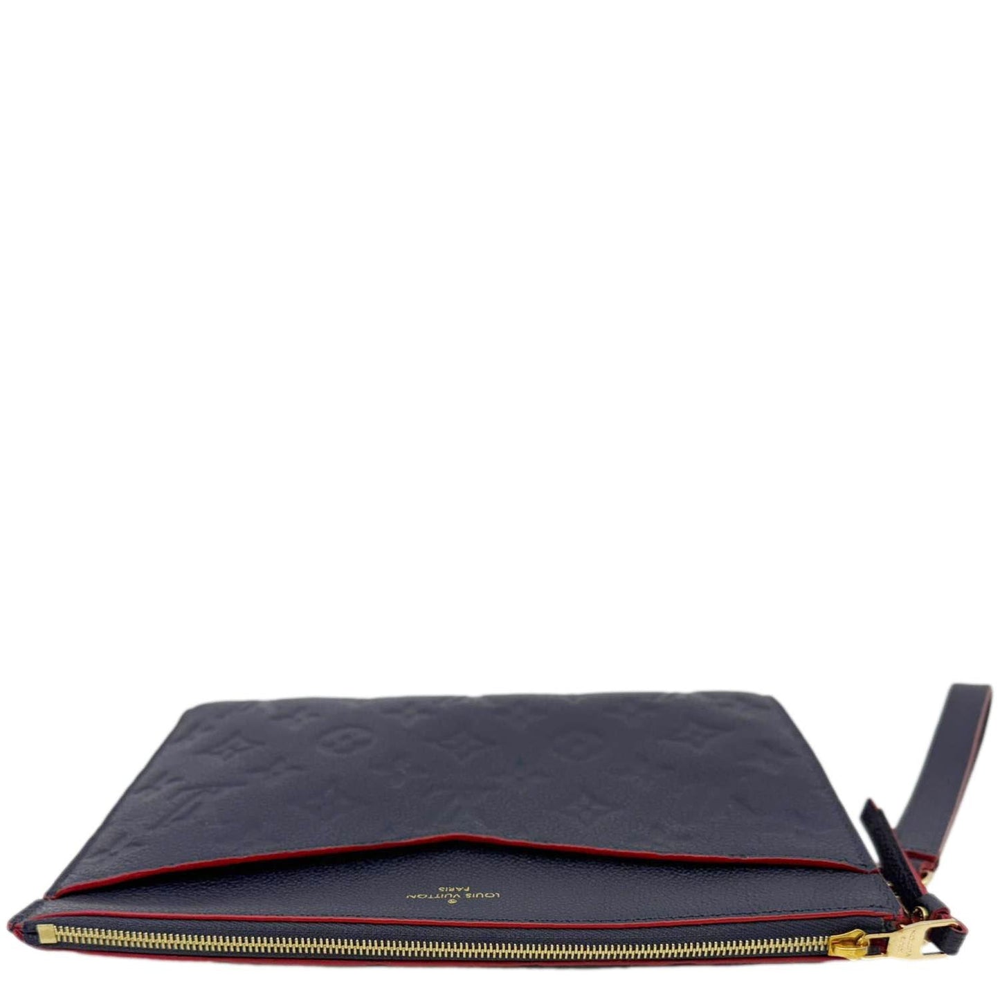 LOUIS VUITTON Melanie MM Monogram Empreinte Pochette Marine Rouge