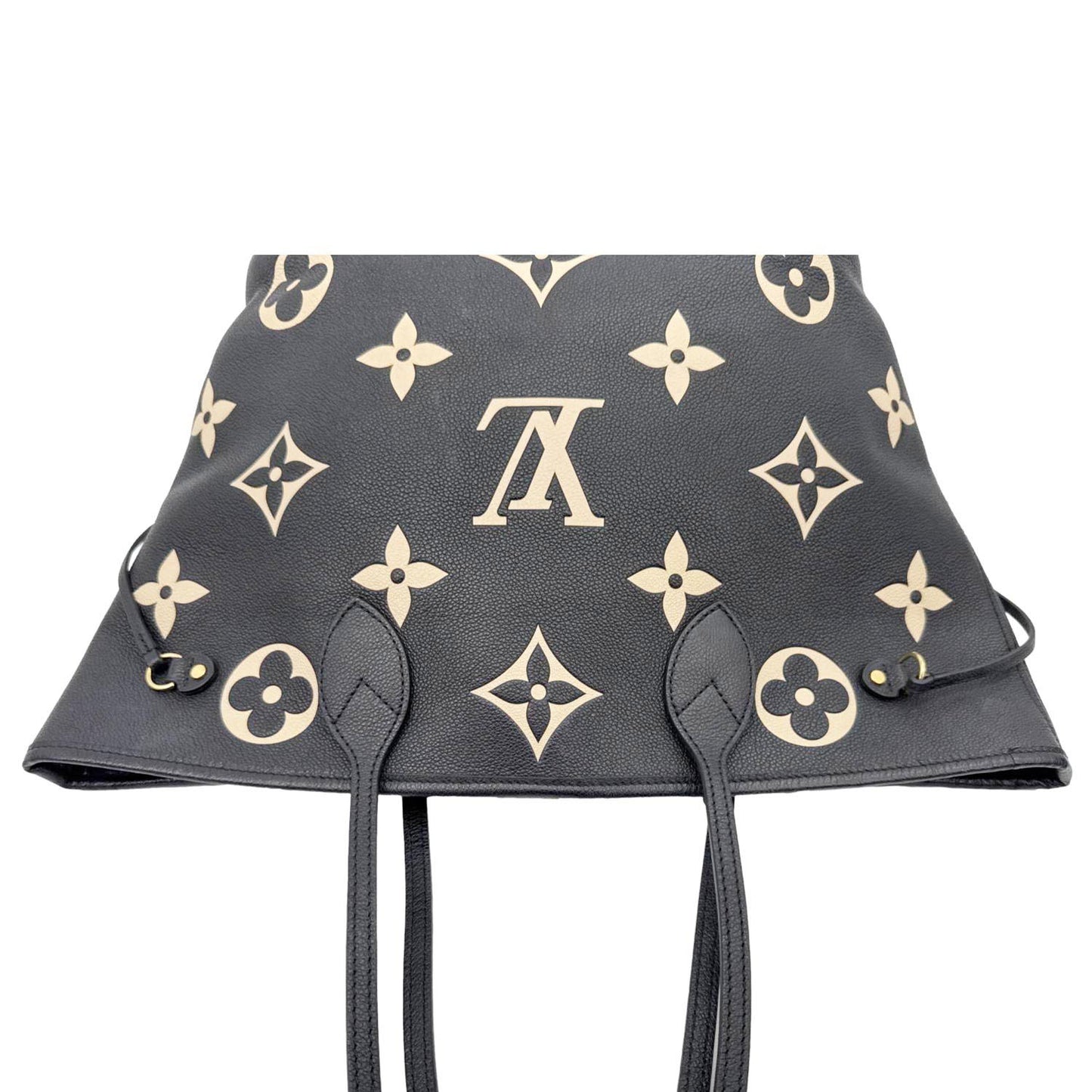 LOUIS VUITTON Neverfull MM Monogram Empreinte Leather Shoulder Bag Bicolor