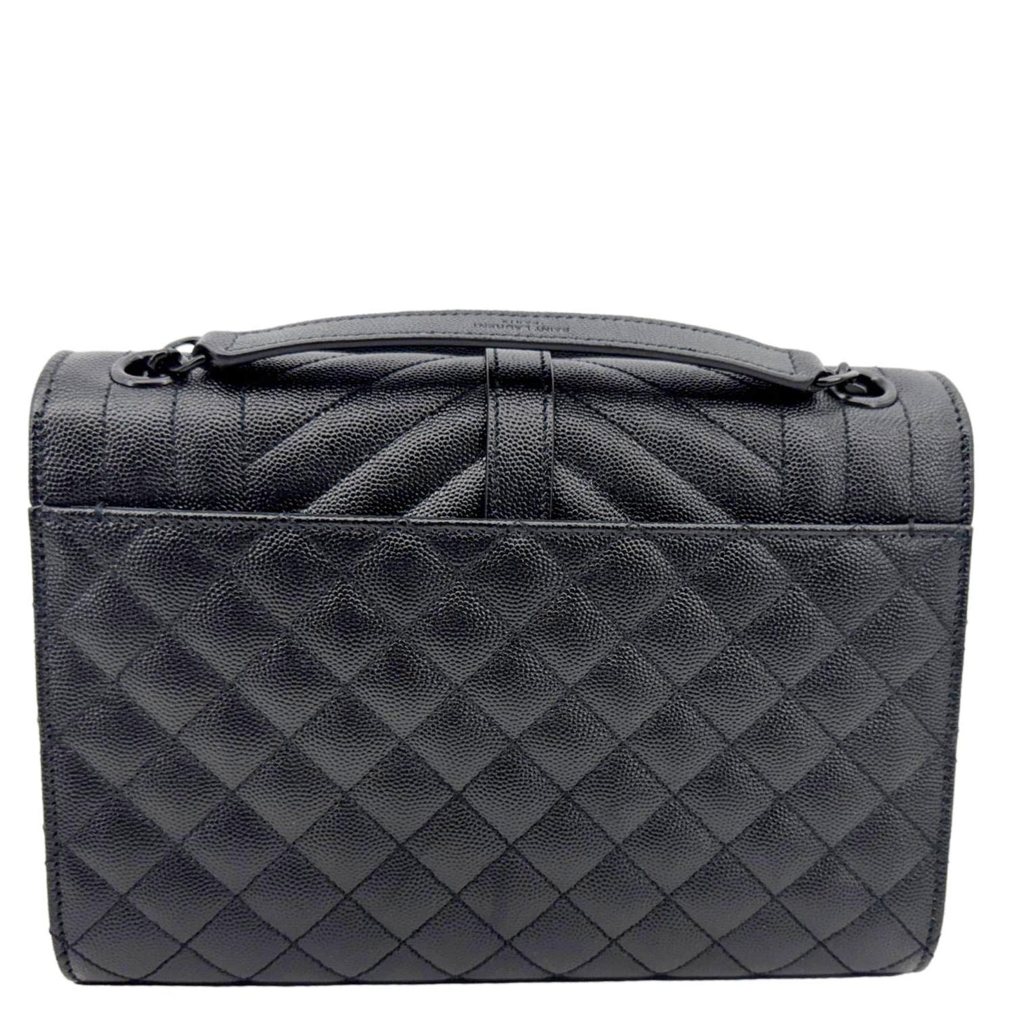 YVES SAINT LAURENT Envelope Medium Grain De Poudre Leather Shoulder Bag Black