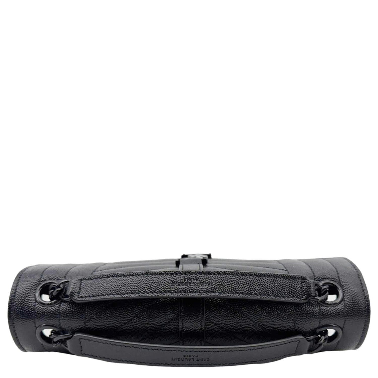 YVES SAINT LAURENT Envelope Medium Grain De Poudre Leather Shoulder Bag Black