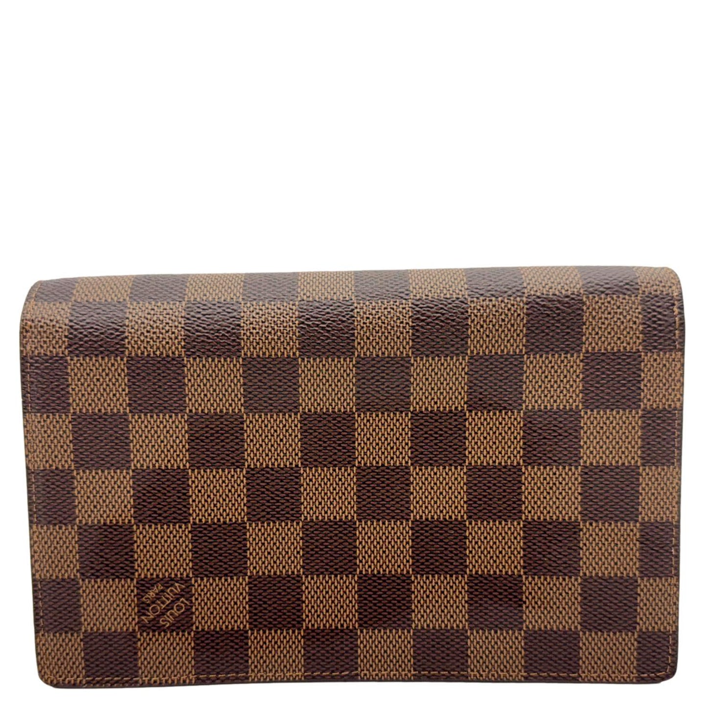 LOUIS VUITTON Vavin Chain Wallet Damier Ebene Crossbody Bag Creme Beige