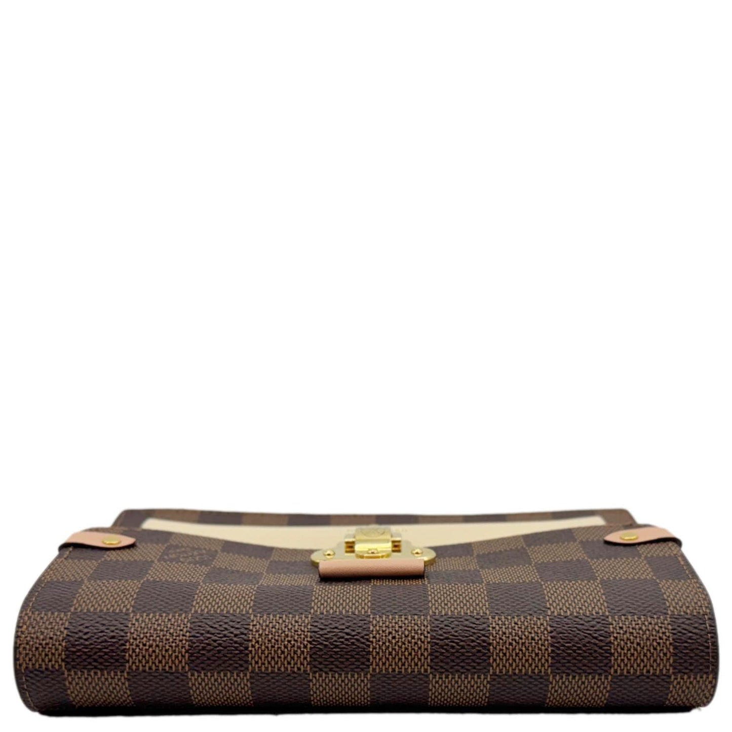 LOUIS VUITTON Vavin Chain Wallet Damier Ebene Crossbody Bag Creme Beige