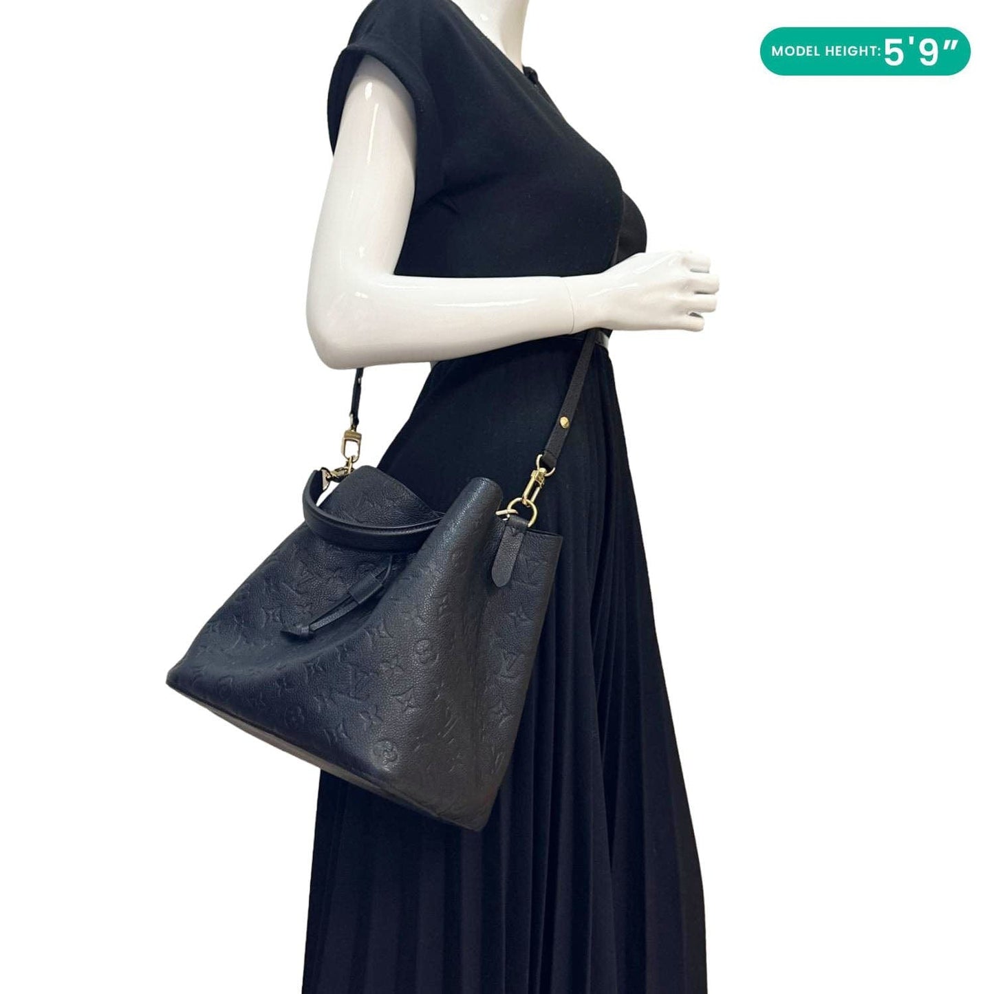 LOUIS VUITTON NeoNoe MM Monogram Empreinte Leather Shoulder Bag Black