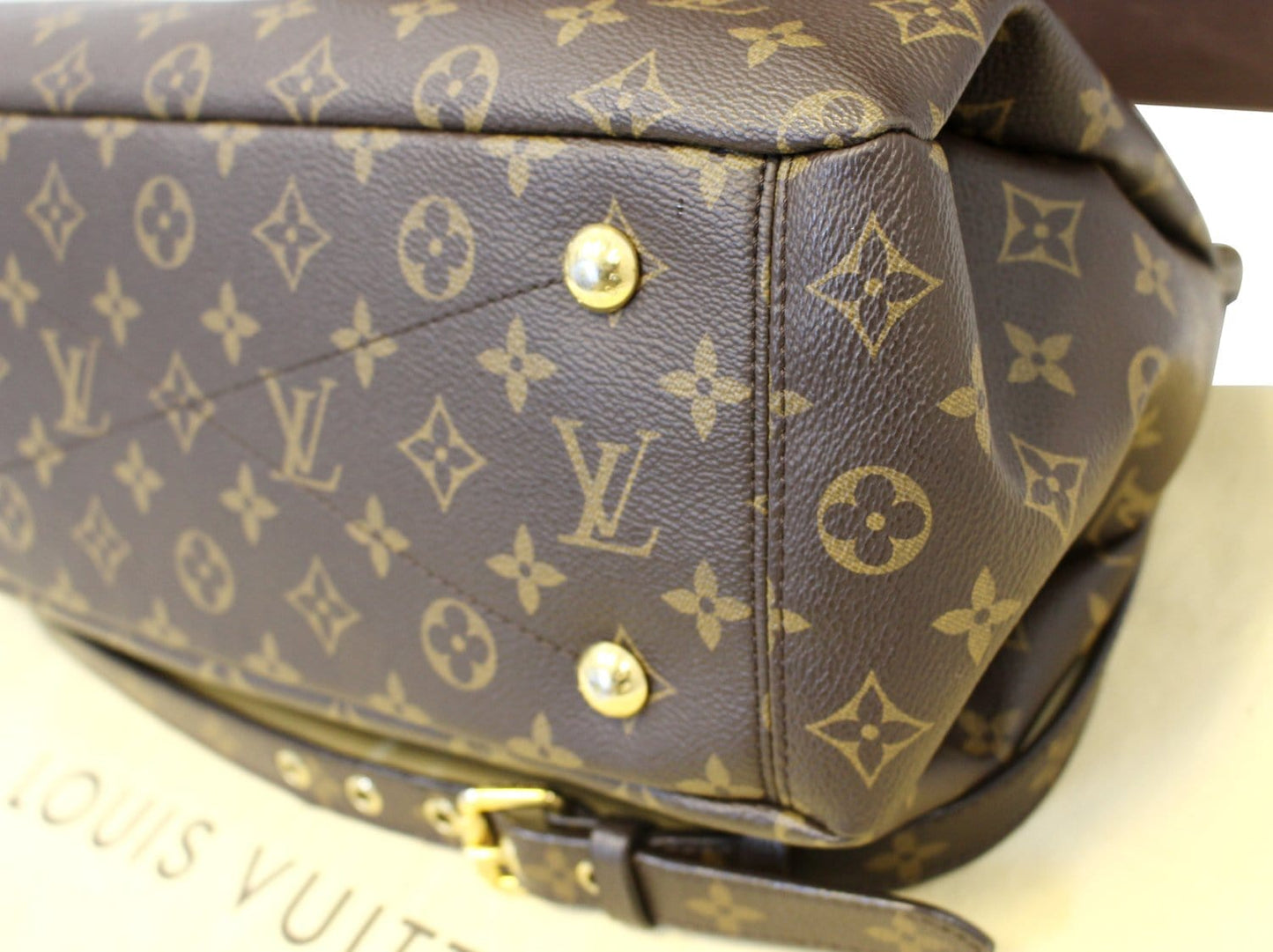 LOUIS VUITTON Black Monogram Canvas Pallas 2Way Shoulder Bag