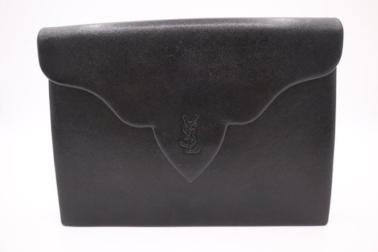 YSL Saint Laurent Clutch in Black Leather