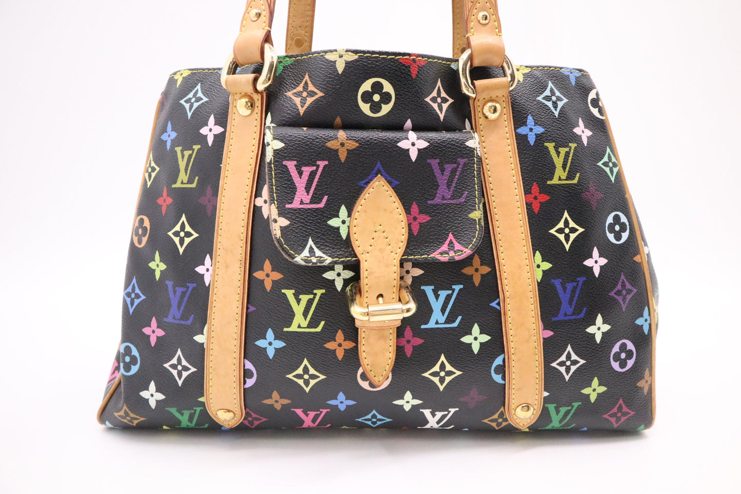 Louis Vuitton Aurelia MM in Black Multicolor Monogram Canvas