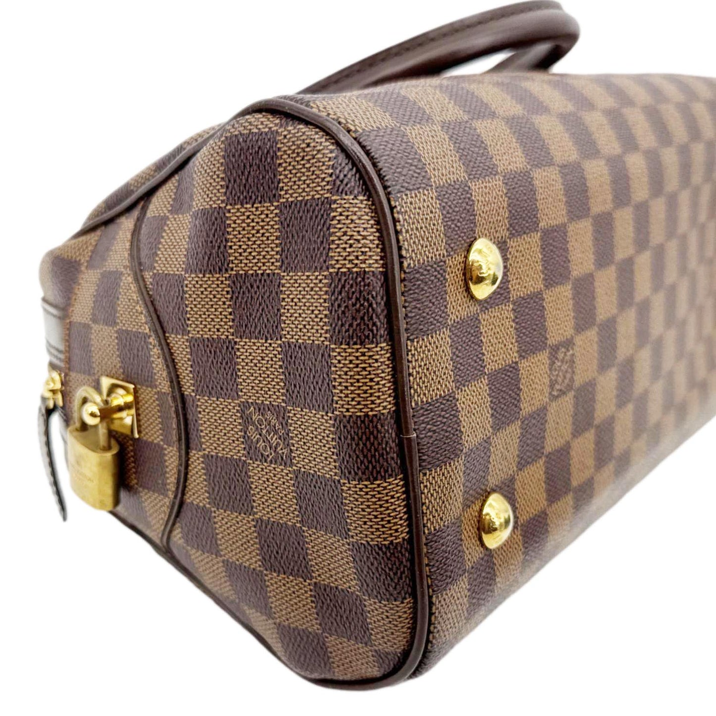 LOUIS VUITTON Duomo Damier Ebene Satchel Bag Brown