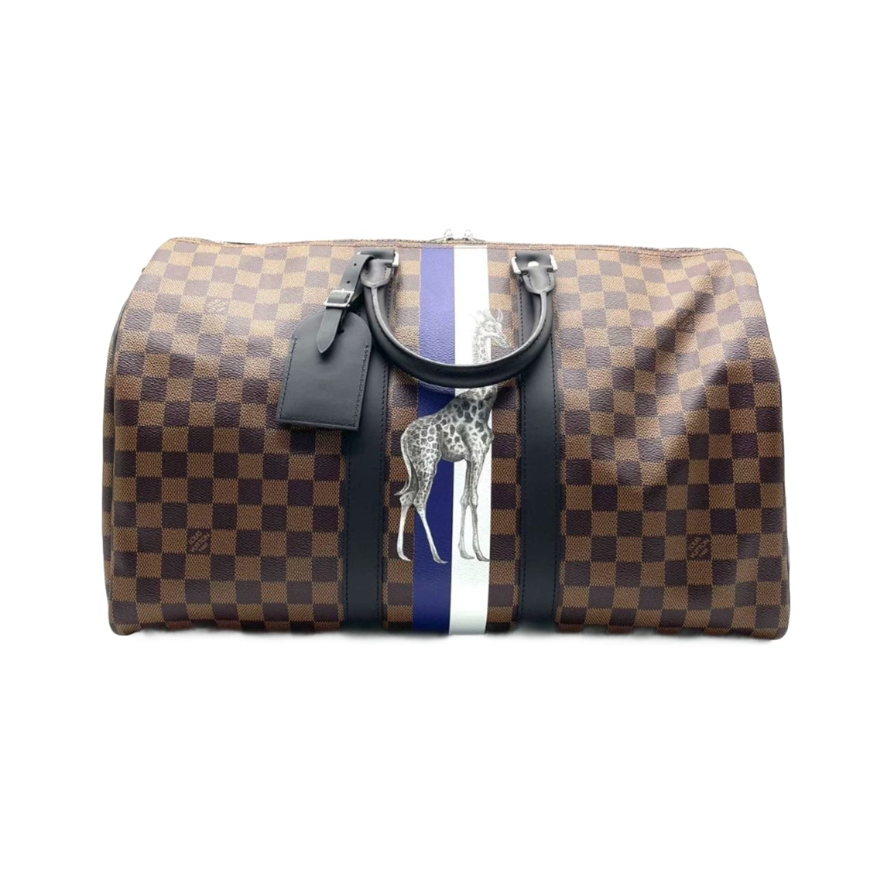 Louis Vuitton SS17 Savannah Keepall 45 Bandouliere Giraffe on Brown Damier Canvas