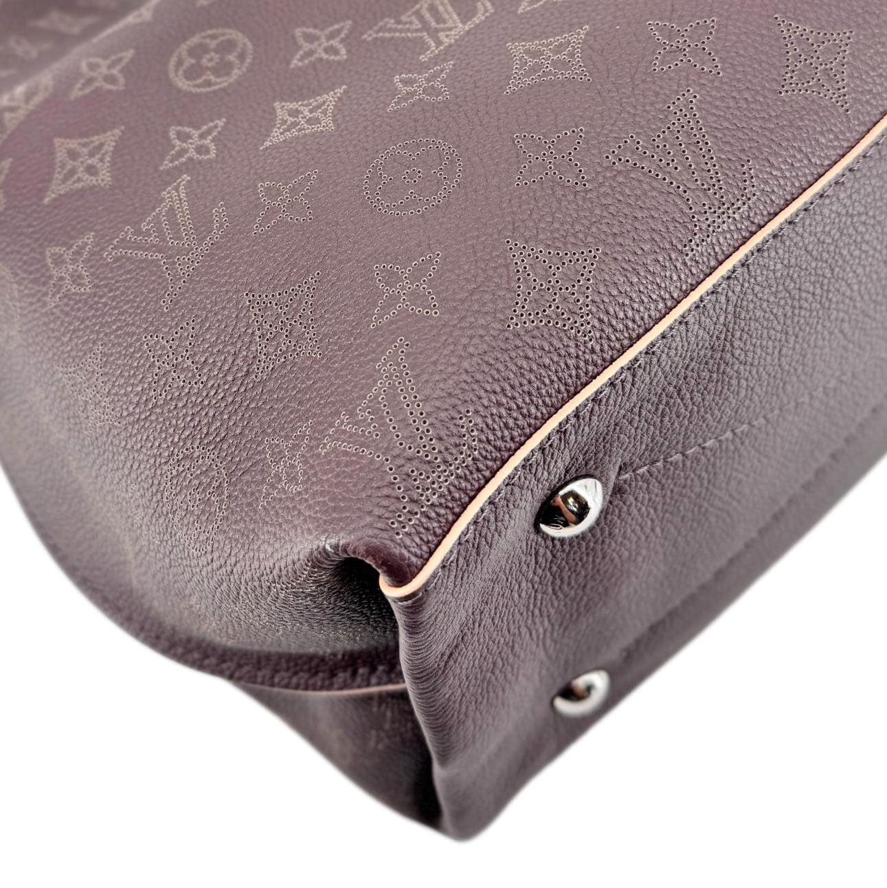 LOUIS VUITTON Carmel Mahina Leather Hobo Bag Chocolate