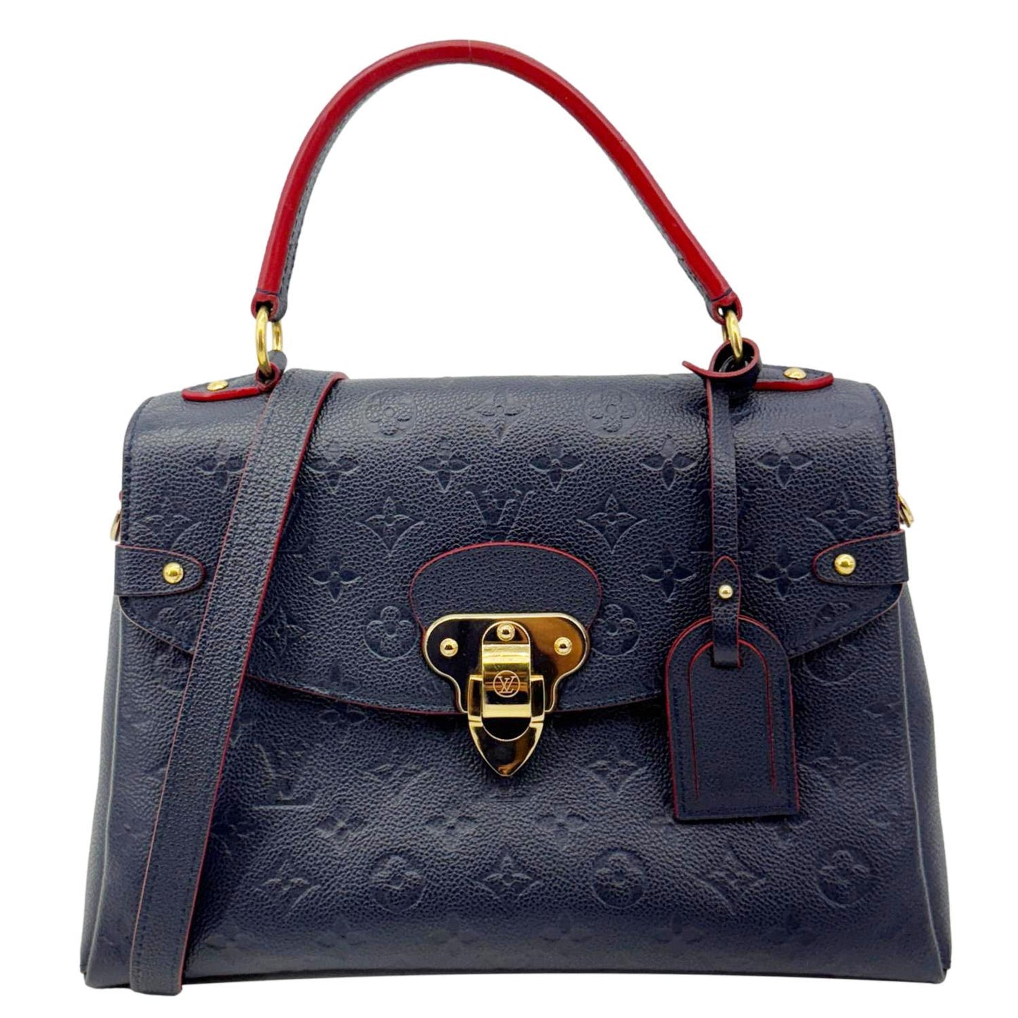 LOUIS VUITTON Georges MM Empreinte Monogram Leather Shoulder Bag Marine Rouge