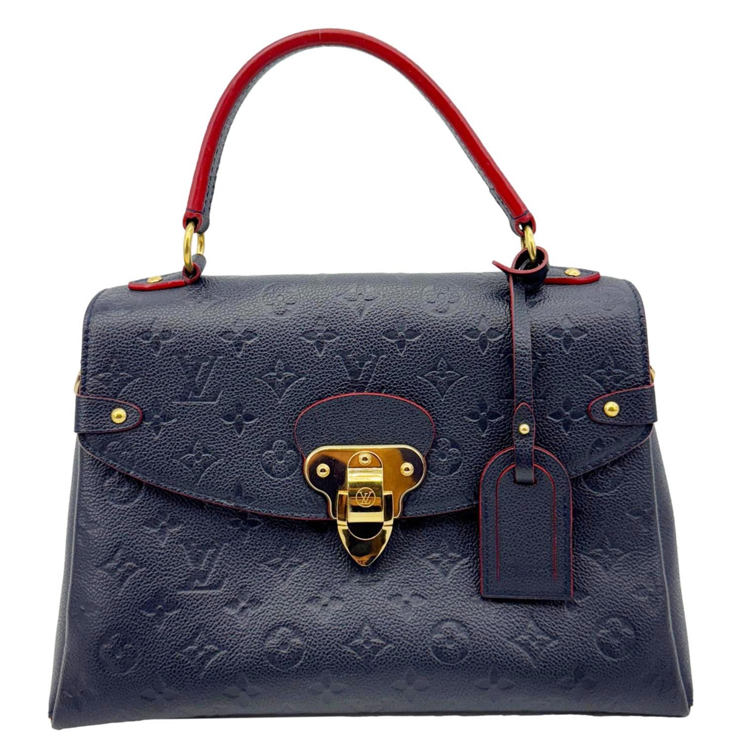 LOUIS VUITTON Georges MM Empreinte Monogram Leather Shoulder Bag Marine Rouge