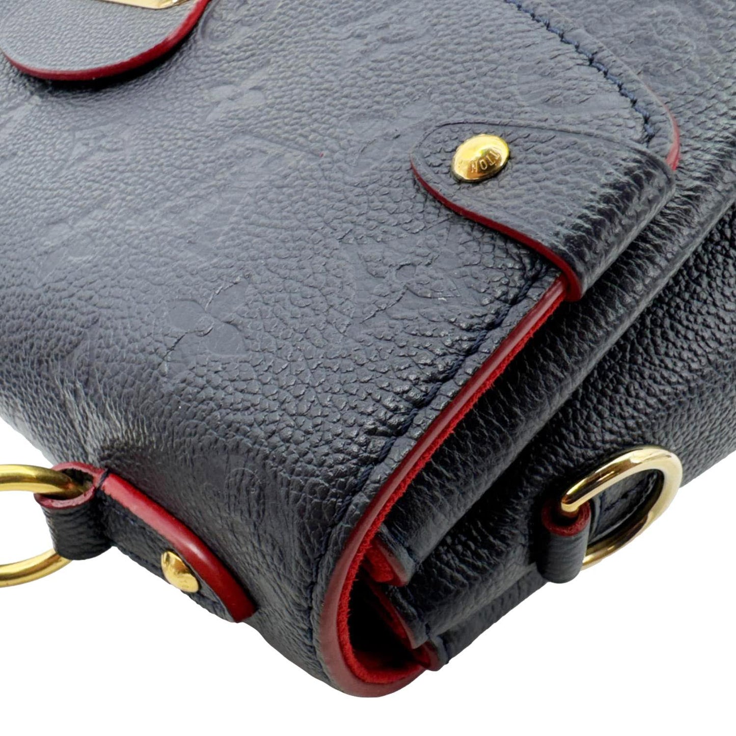 LOUIS VUITTON Georges MM Empreinte Monogram Leather Shoulder Bag Marine Rouge