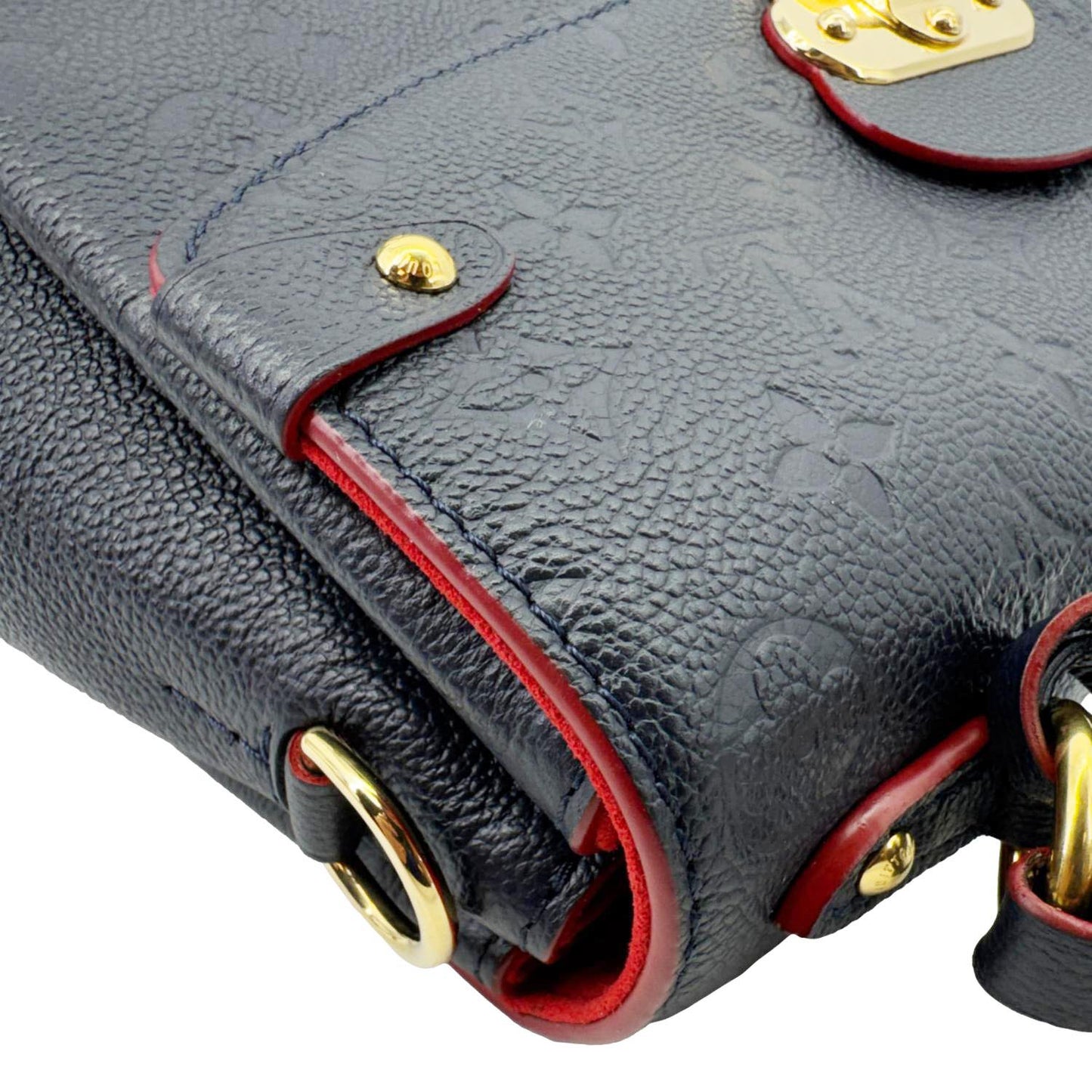 LOUIS VUITTON Georges MM Empreinte Monogram Leather Shoulder Bag Marine Rouge