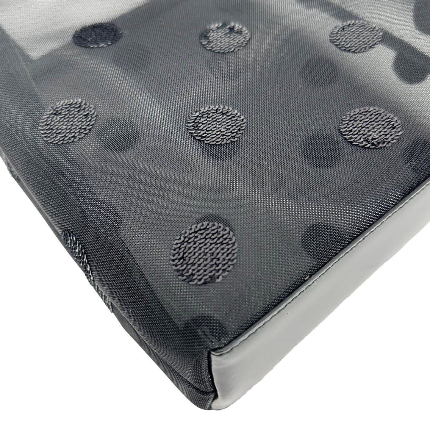 PRADA Ricamo Rete Polka Dot Mesh Tote BLack
