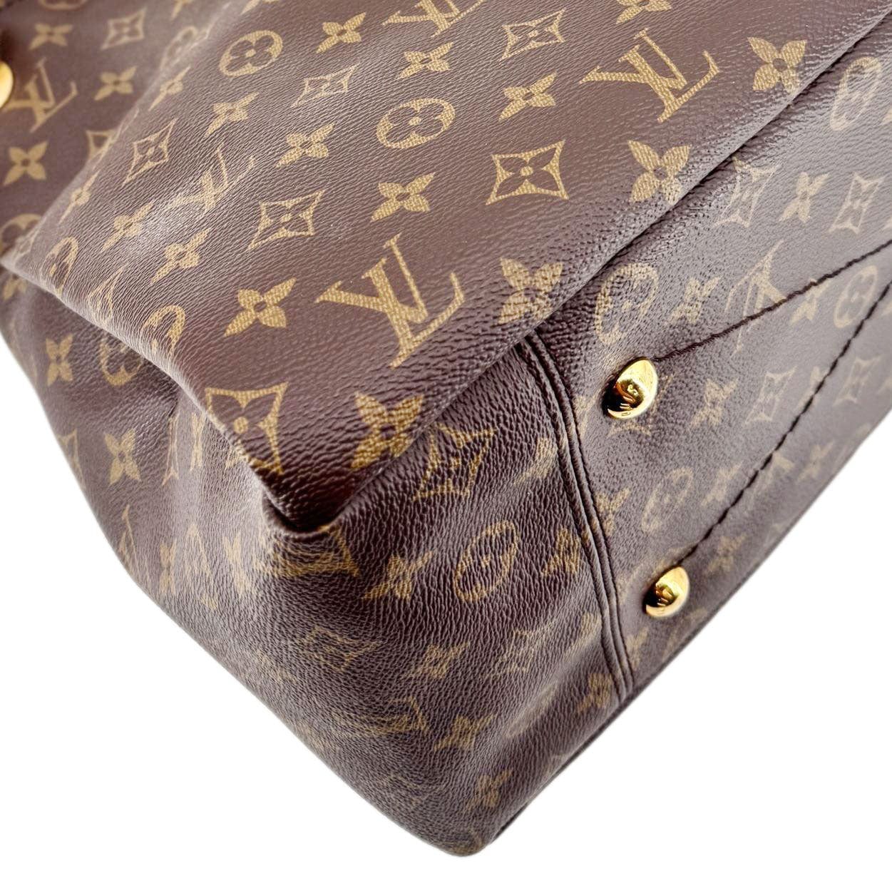 LOUIS VUITTON Artsy MM Monogram Canvas Hobo Bag Brown