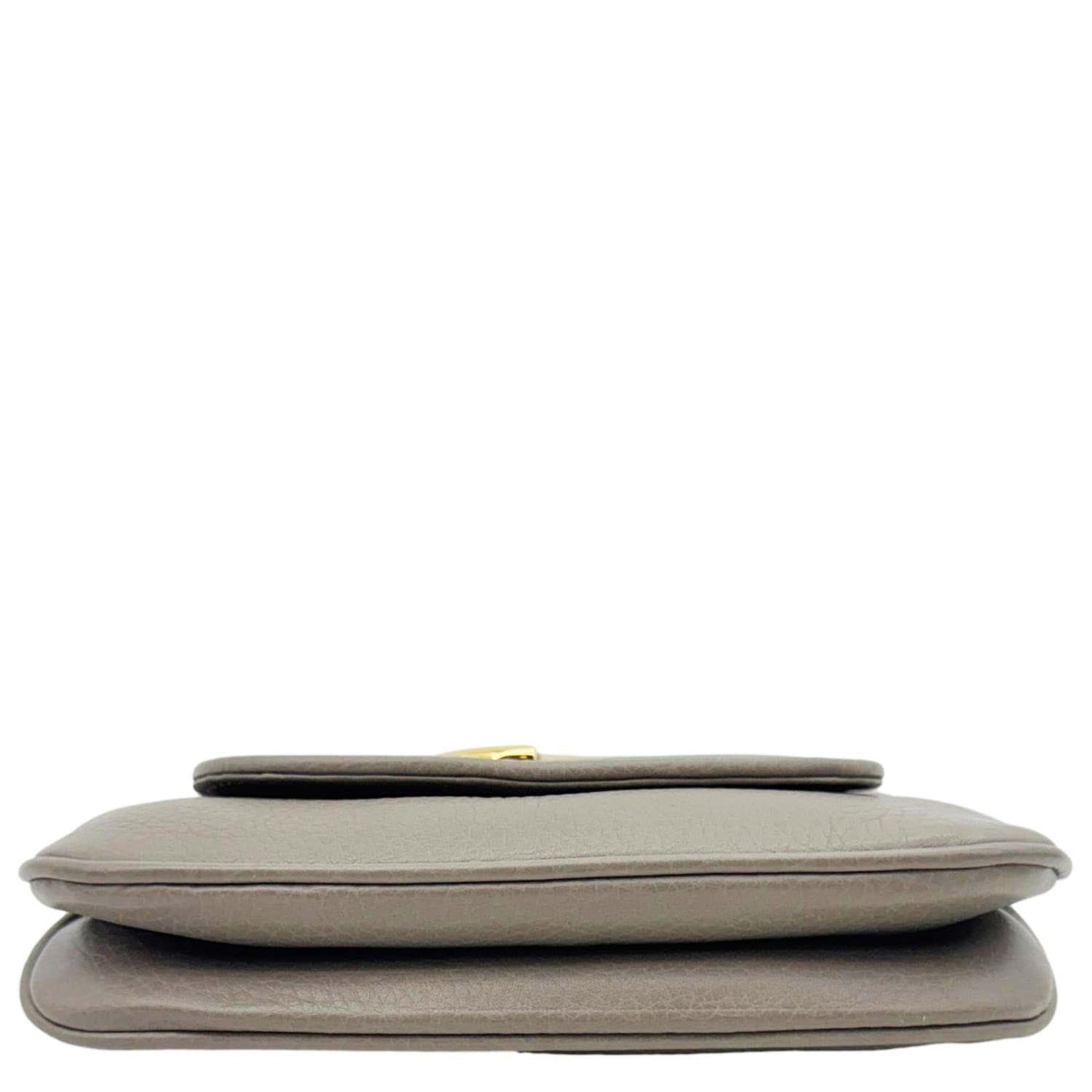 GUCCI Small 1973 Pebbled Leather Chain Crossbody Bag Taupe 251821
