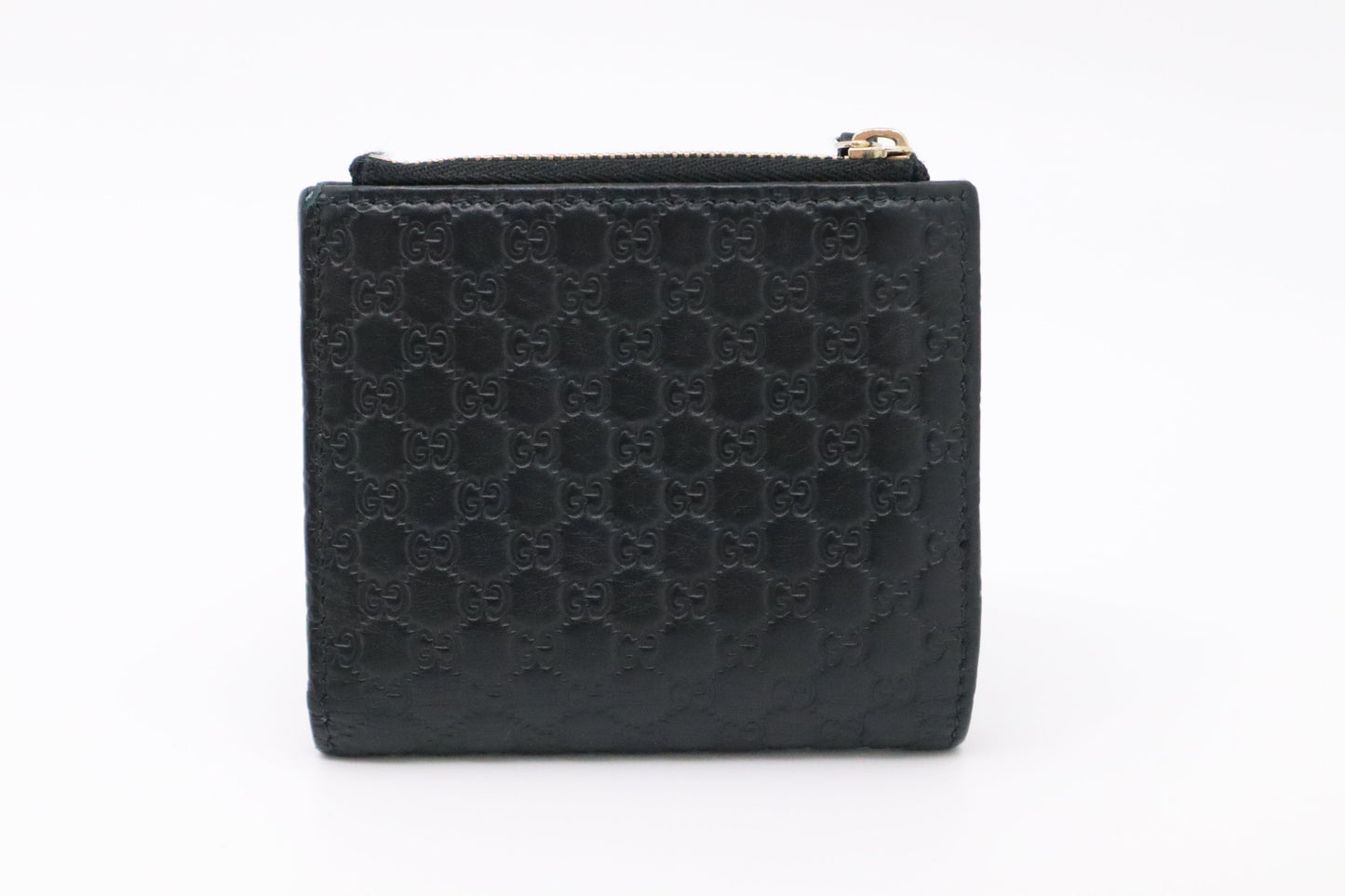 Gucci Compact Wallet in Black Micro Guccissima Leather