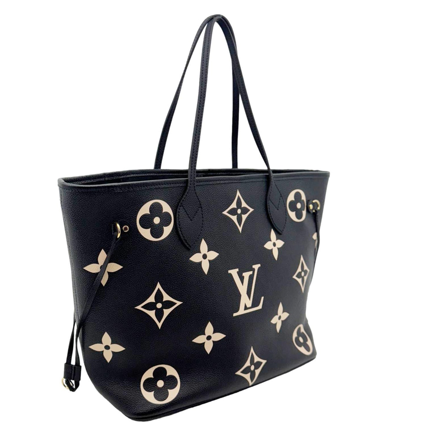 LOUIS VUITTON Neverfull MM Monogram Empreinte Leather Shoulder Bag Bicolor