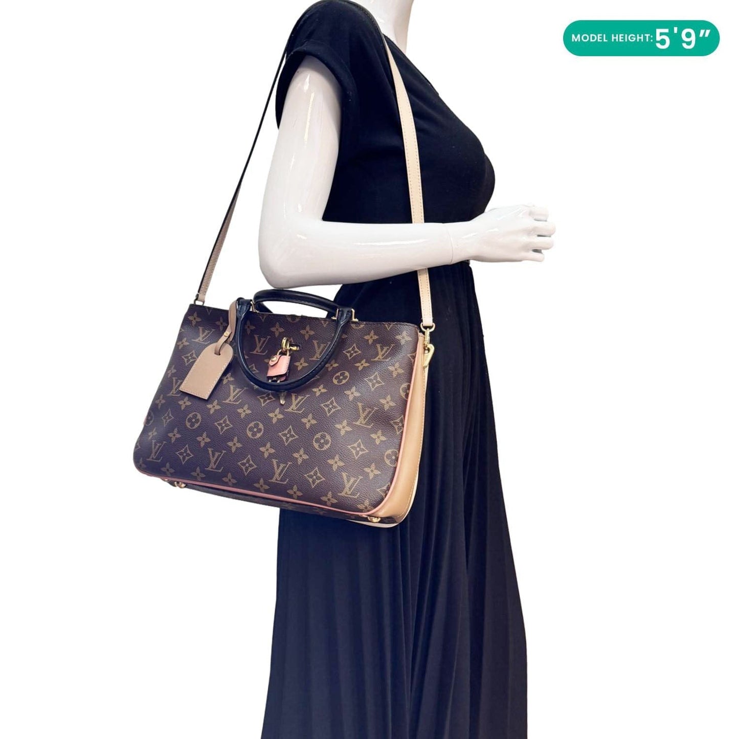 LOUIS VUITTON Millefeuille Monogram Canvas Shoulder Bag Brown