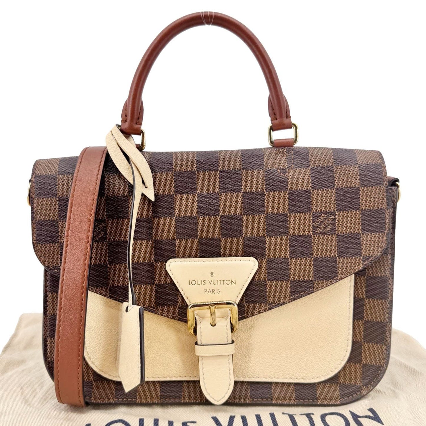 LOUIS VUITTON Beaumarchais Damier Ebene Shoulder Bag Brown