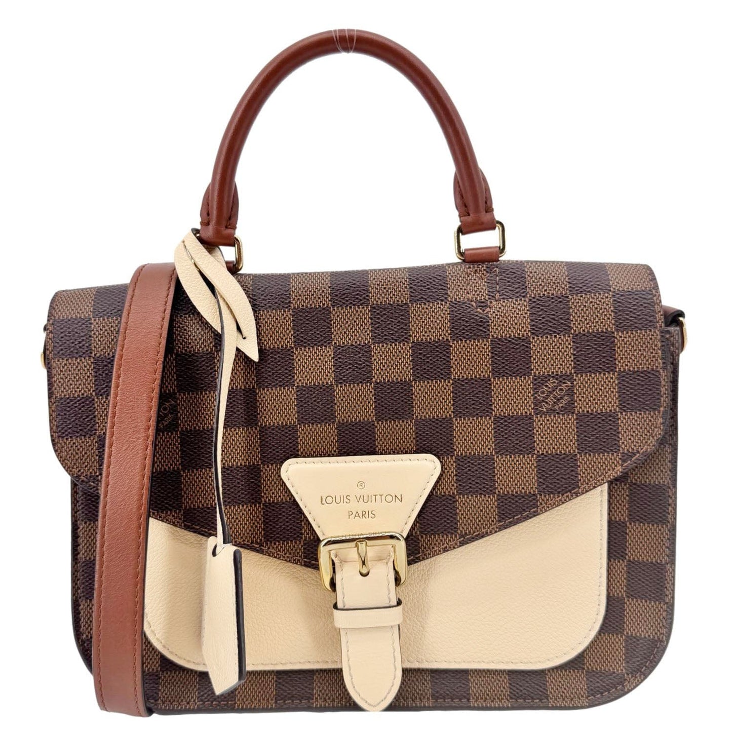 LOUIS VUITTON Beaumarchais Damier Ebene Shoulder Bag Brown