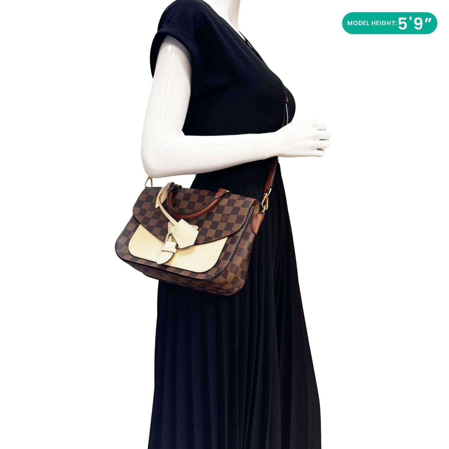 LOUIS VUITTON Beaumarchais Damier Ebene Shoulder Bag Brown