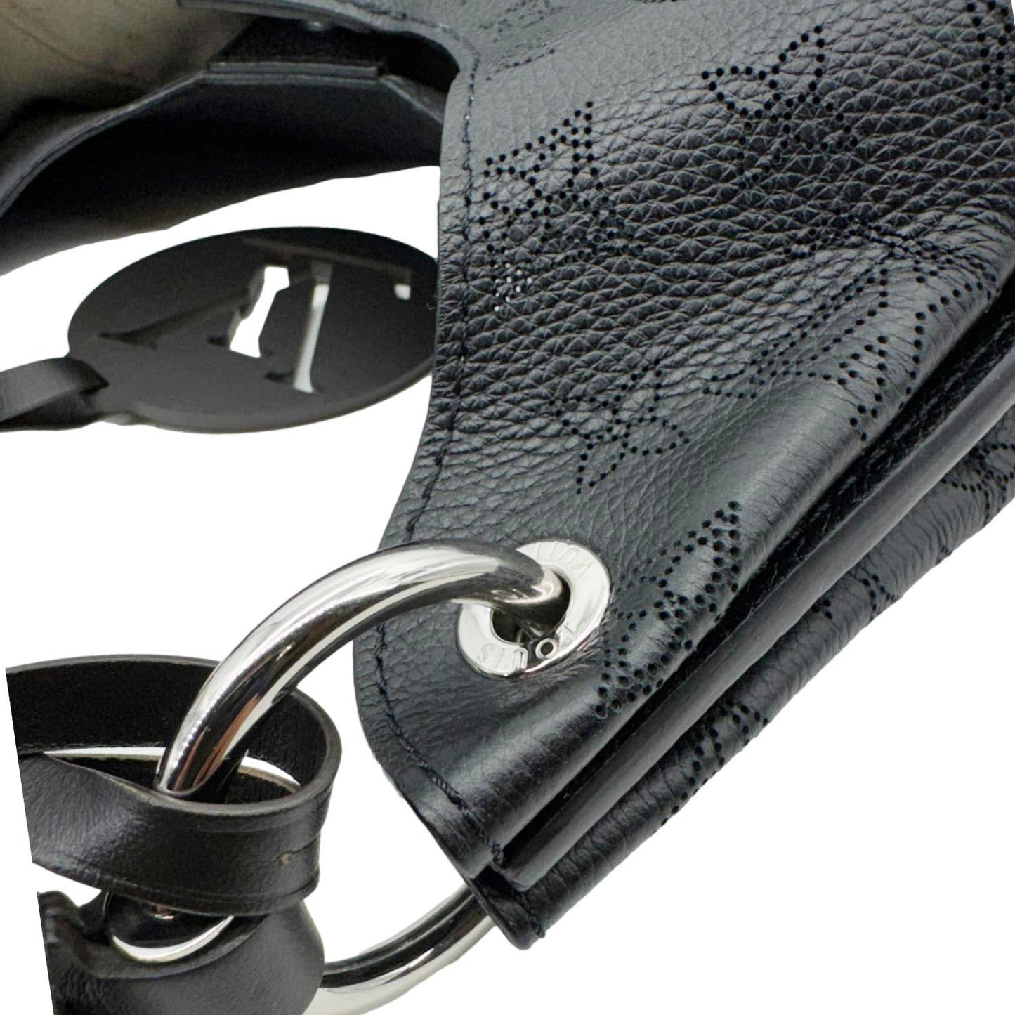 LOUIS VUITTON Carmel Mahina Leather Hobo Bag Black