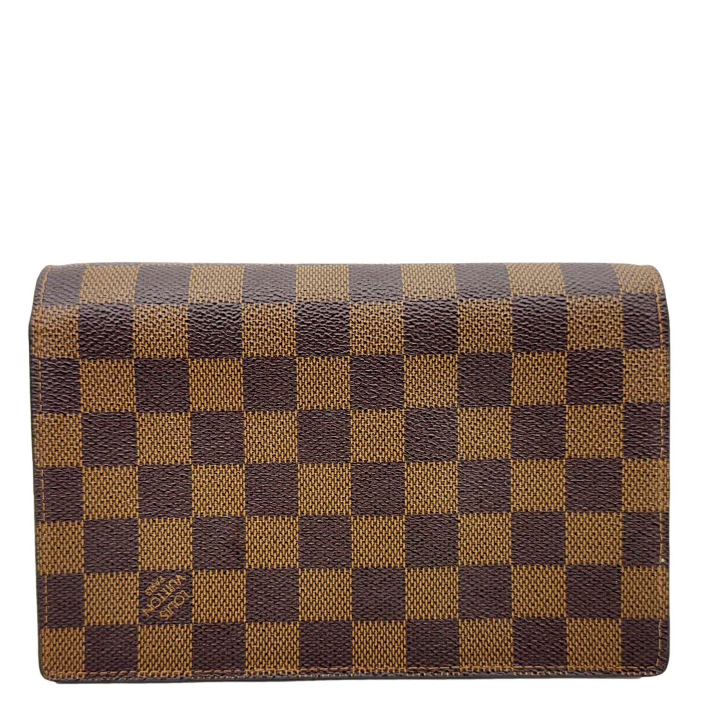 LOUIS VUITTON Vavin Chain Wallet Damier Ebene Crossbody Bag Cream Beige
