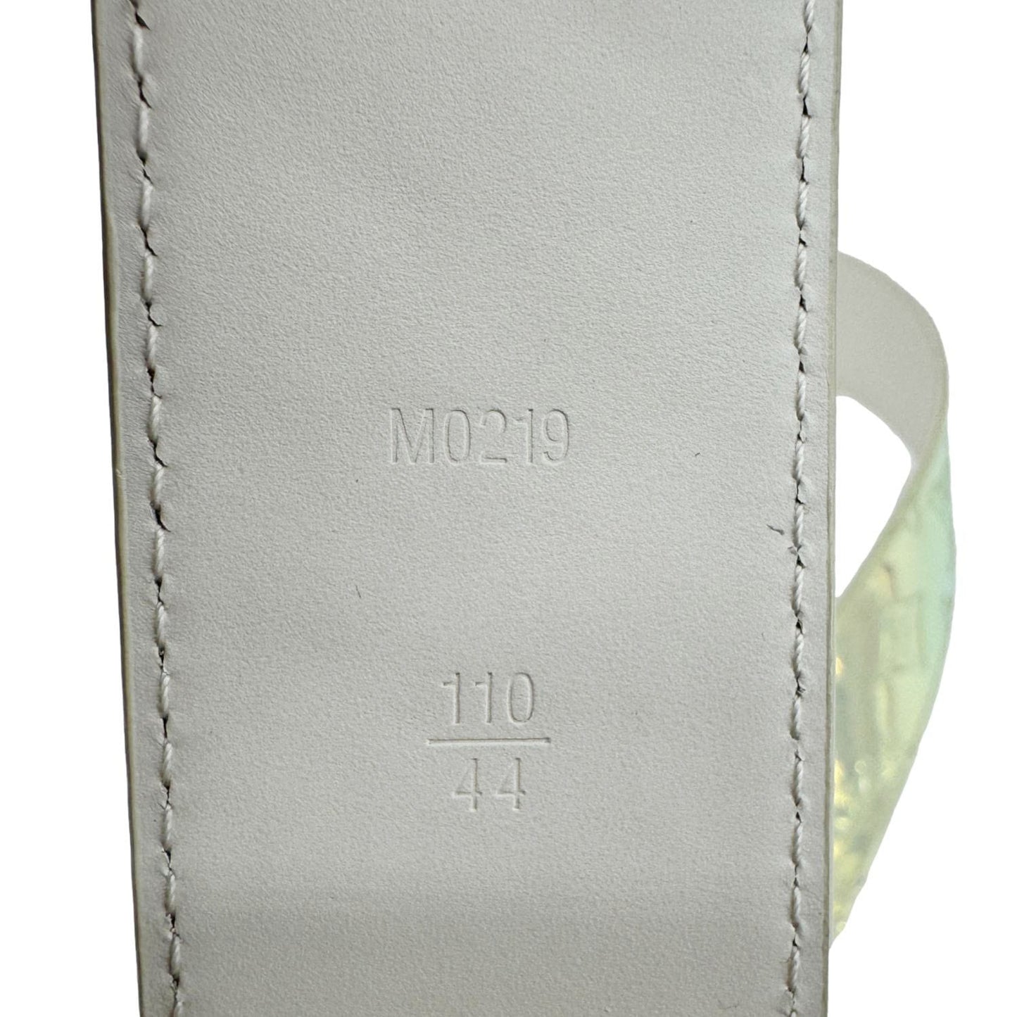 LOUIS VUITTON LV Initiales Reversible Monogram PVC Belt Iridescent Prism Size 110/44
