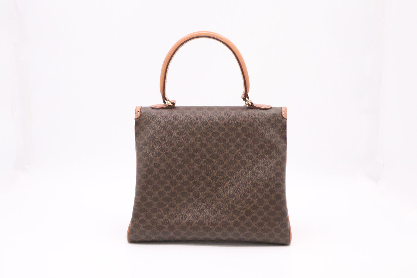 Celine Top Handle Bag in Brown Macadam Canvas