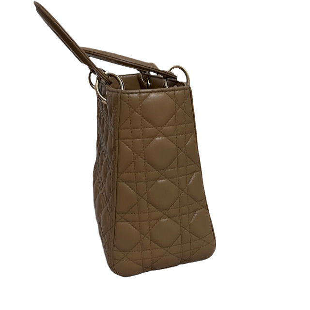 Lady Dior Medium Beige Cannage Lambskin Leather