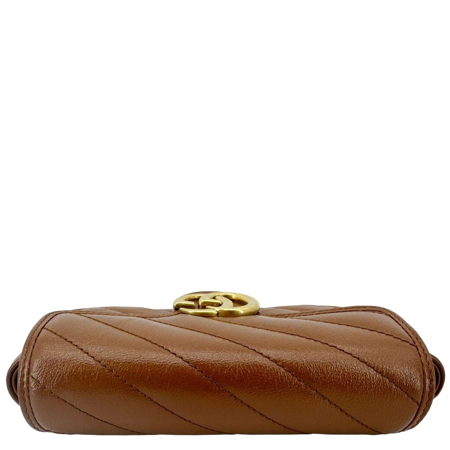 GUCCI GG Marmont Super Mini Matelasse Leather Crossbody Bag Brown 476433