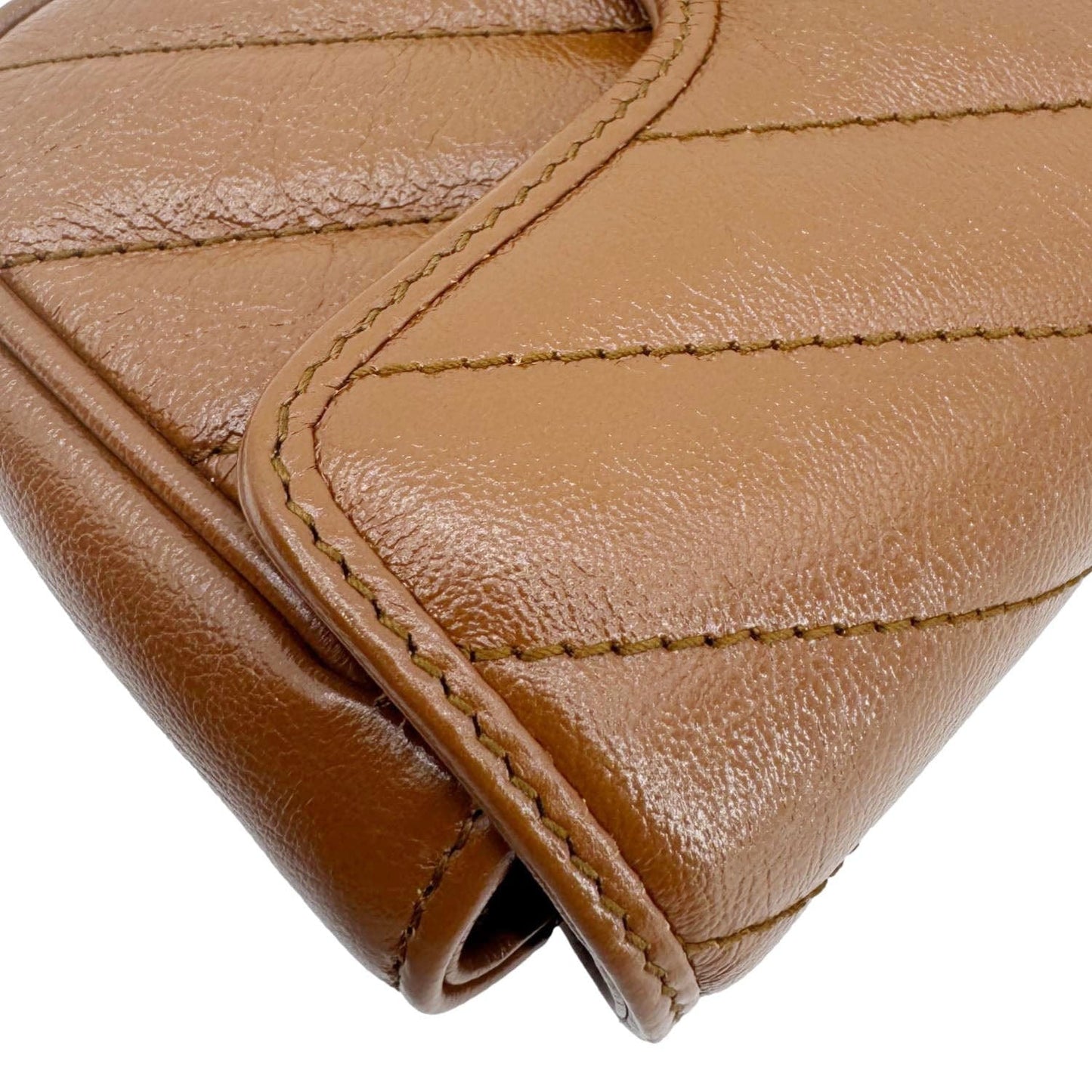GUCCI GG Marmont Super Mini Matelasse Leather Crossbody Bag Brown 476433