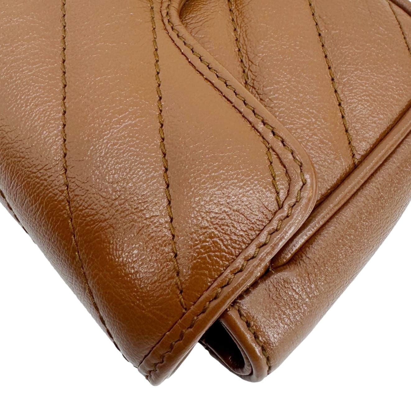 GUCCI GG Marmont Super Mini Matelasse Leather Crossbody Bag Brown 476433