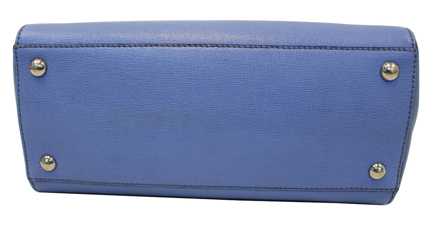 FENDI Blue Leather Roma Petite 2 Jours Shoulder Handbag