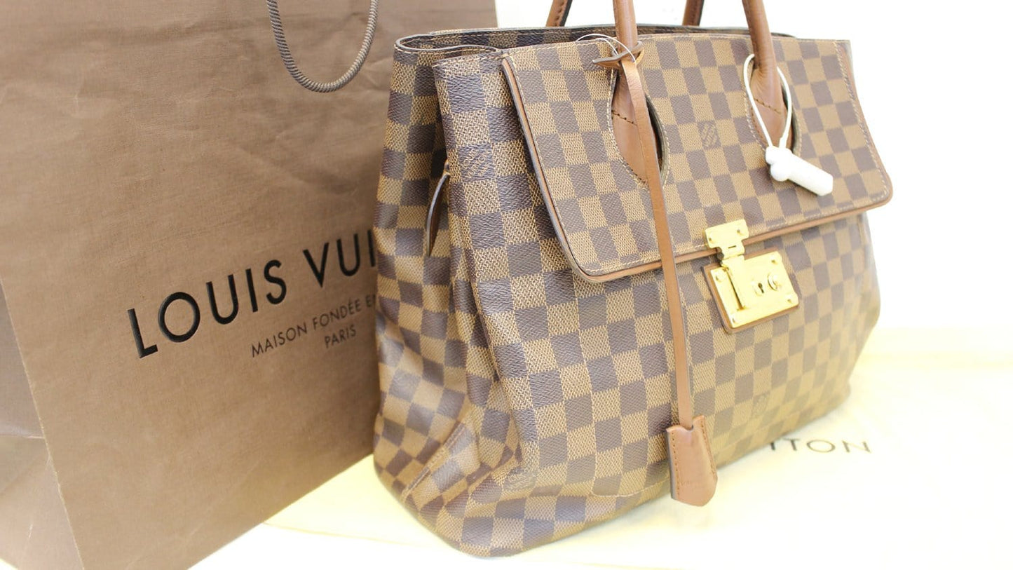 LOUIS VUITTON Damier Ebene Ascot Satchel Bag
