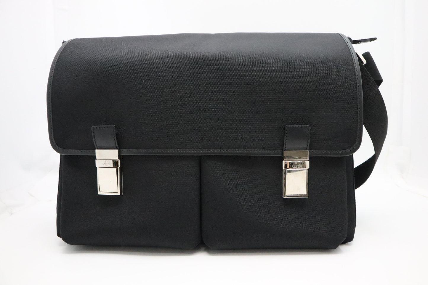 GG Messenger Bag in Black Cotton