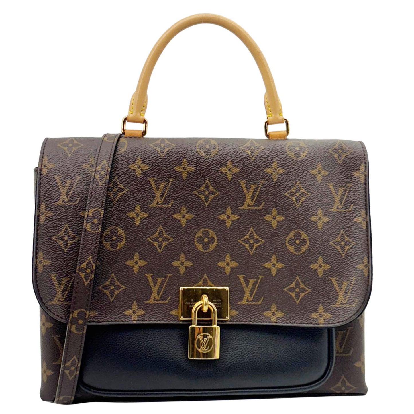 LOUIS VUITTON Marignan Monogram Canvas Shoulder Bag Brown