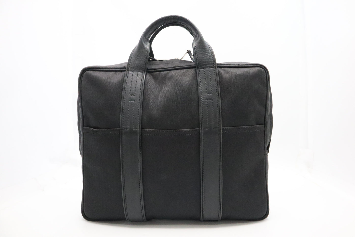 Hermes Acapulco Ordinateur Briefcase in Black Canvas