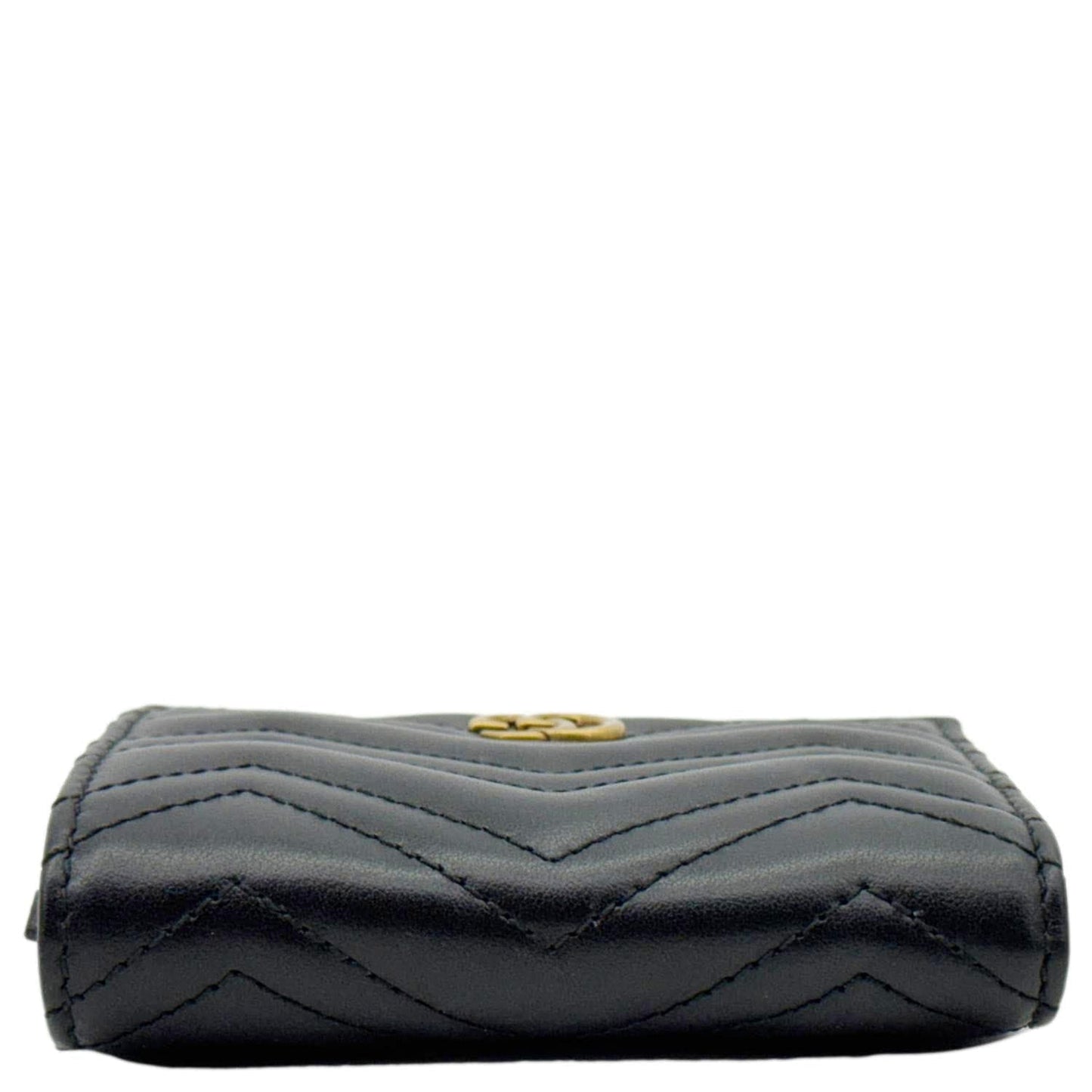 GUCCI Marmont GG Matelasse Leather Card Case Wallet Black 466492