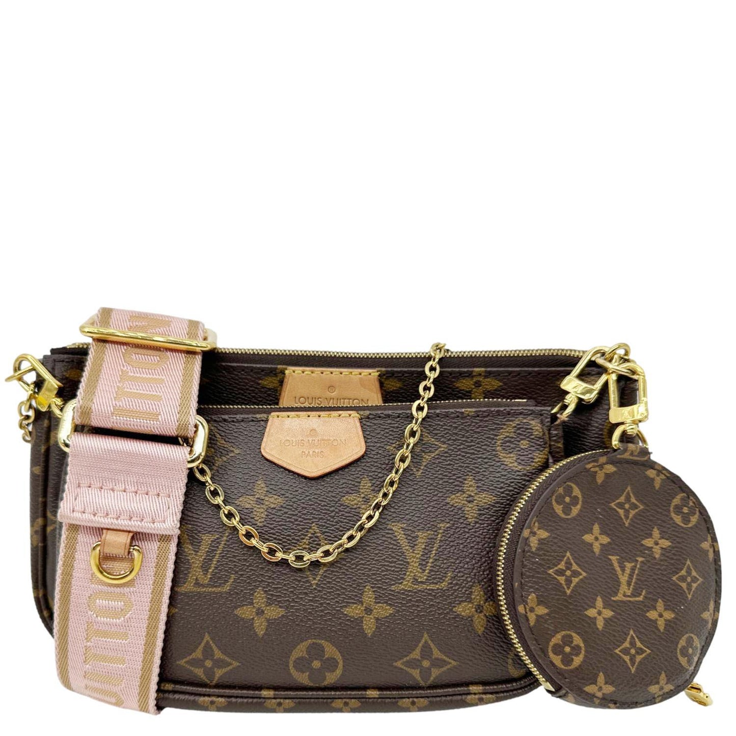 LOUIS VUITTON Multi Pochette Accessoires Monogram Canvas Crossbody Bag Brown