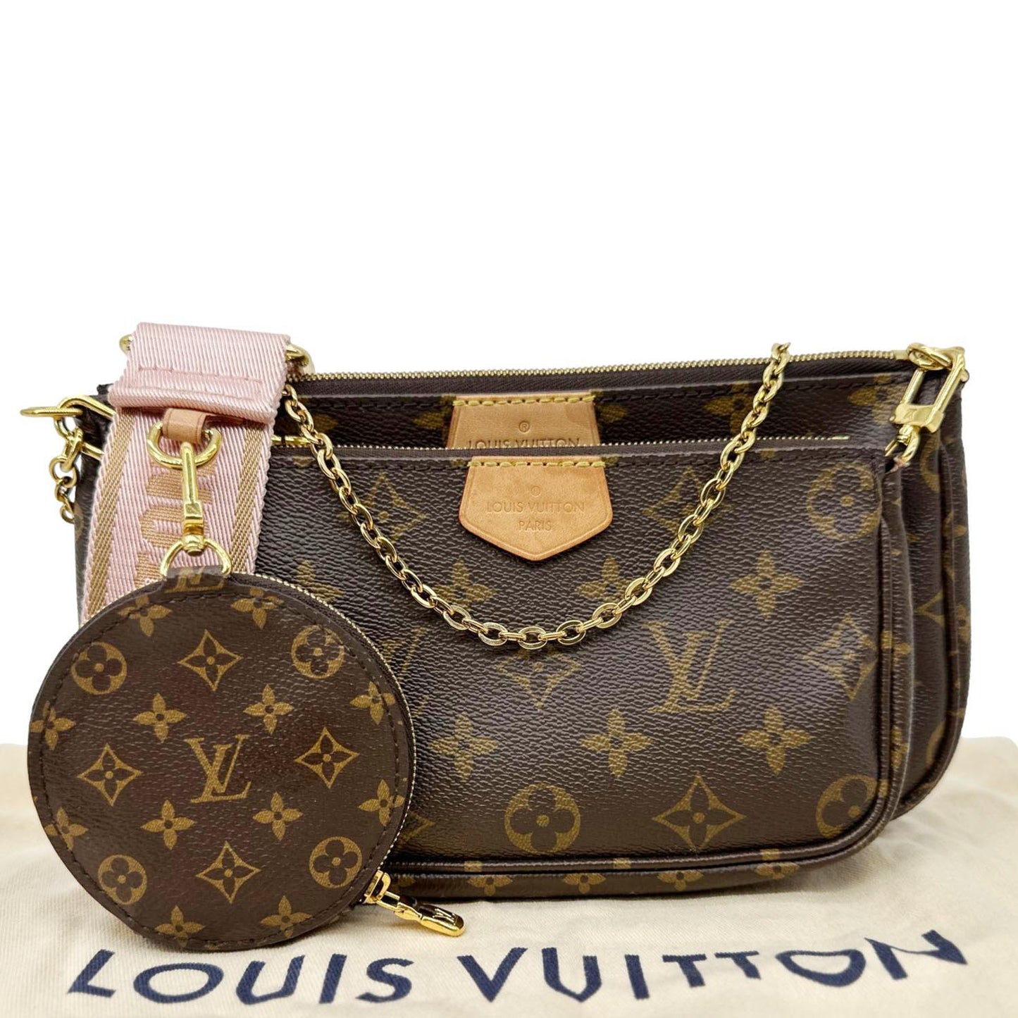 LOUIS VUITTON Multi Pochette Accessoires Monogram Canvas Crossbody Bag Brown