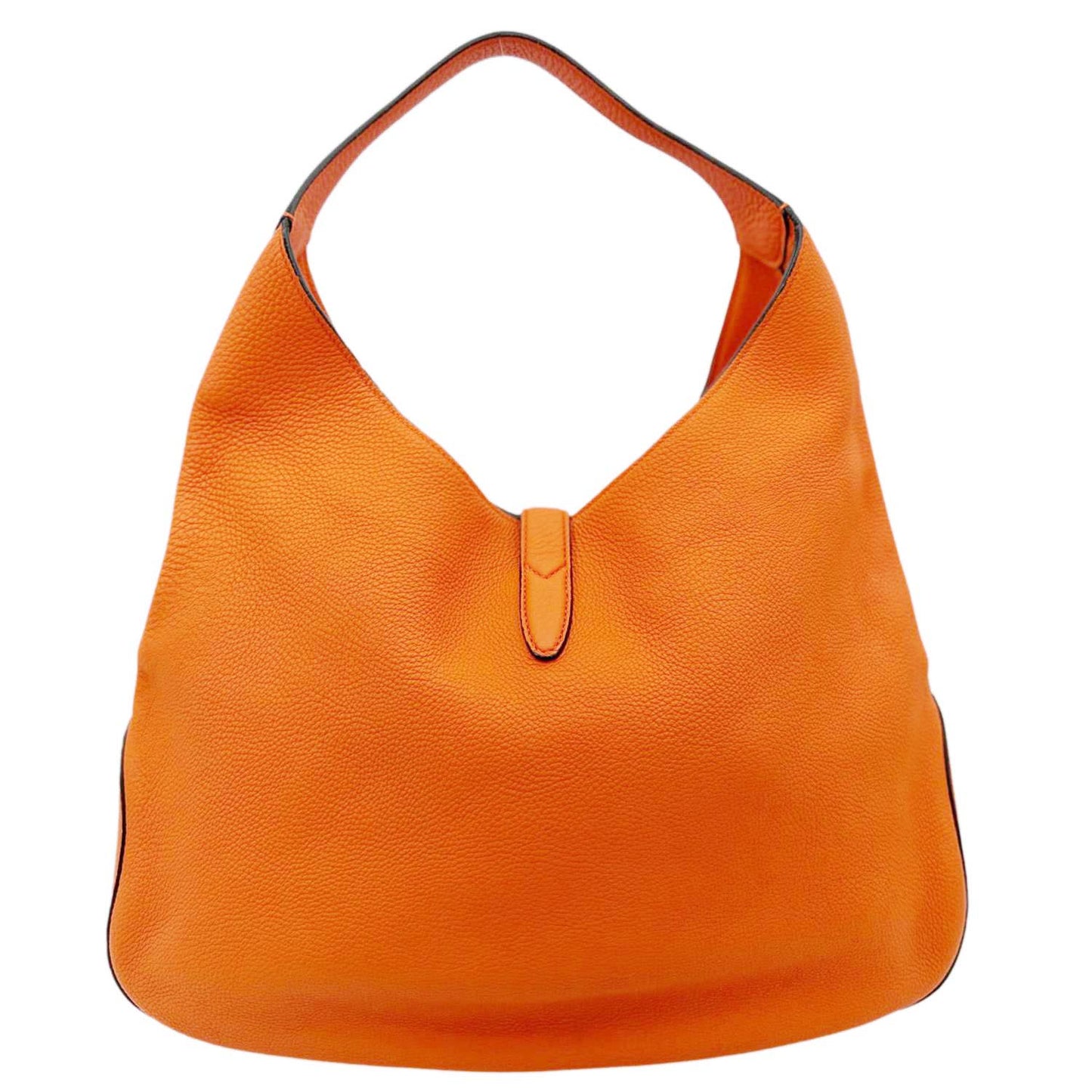 GUCCI Jackie Soft Pebbled Leather Hobo Bag Orange 362968
