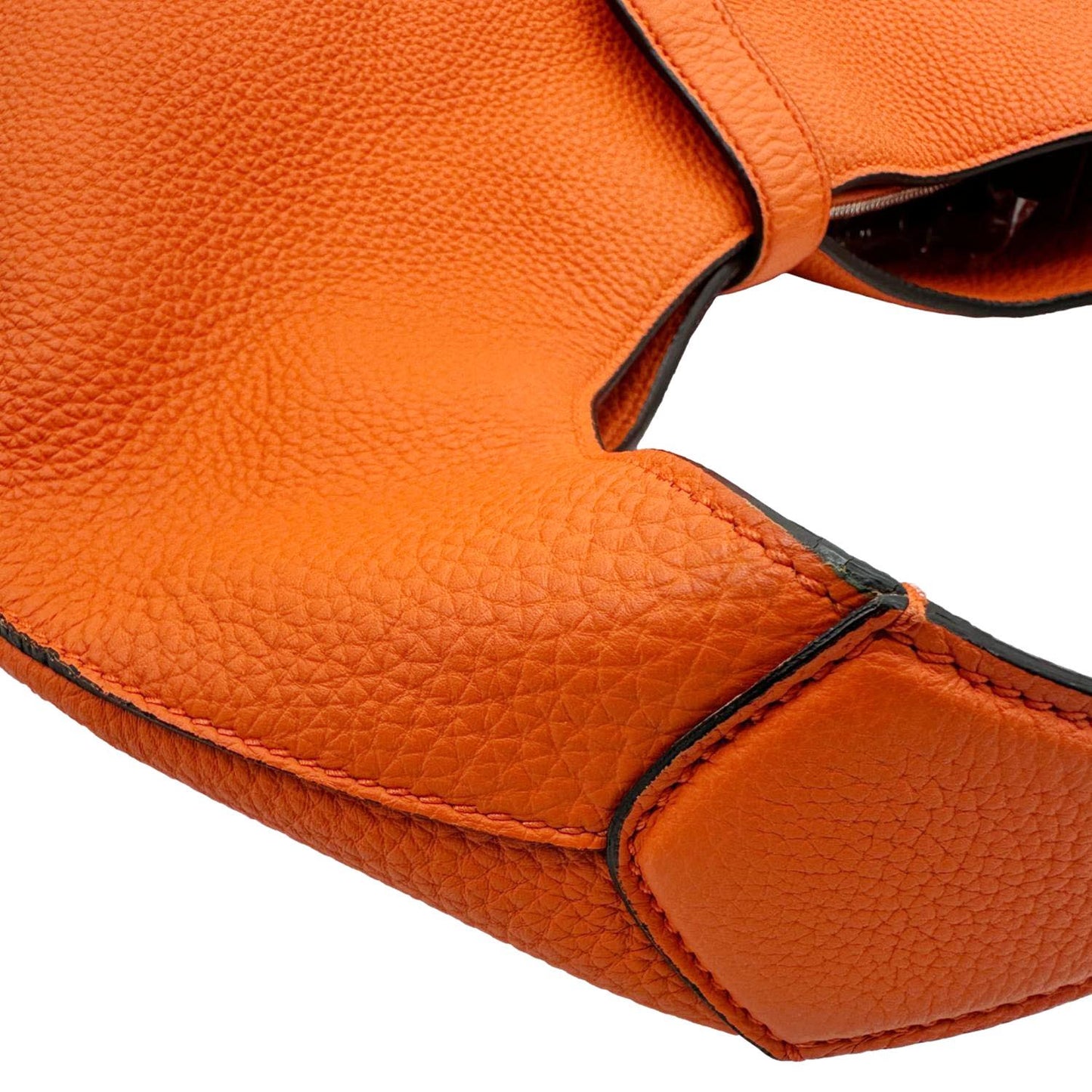GUCCI Jackie Soft Pebbled Leather Hobo Bag Orange 362968