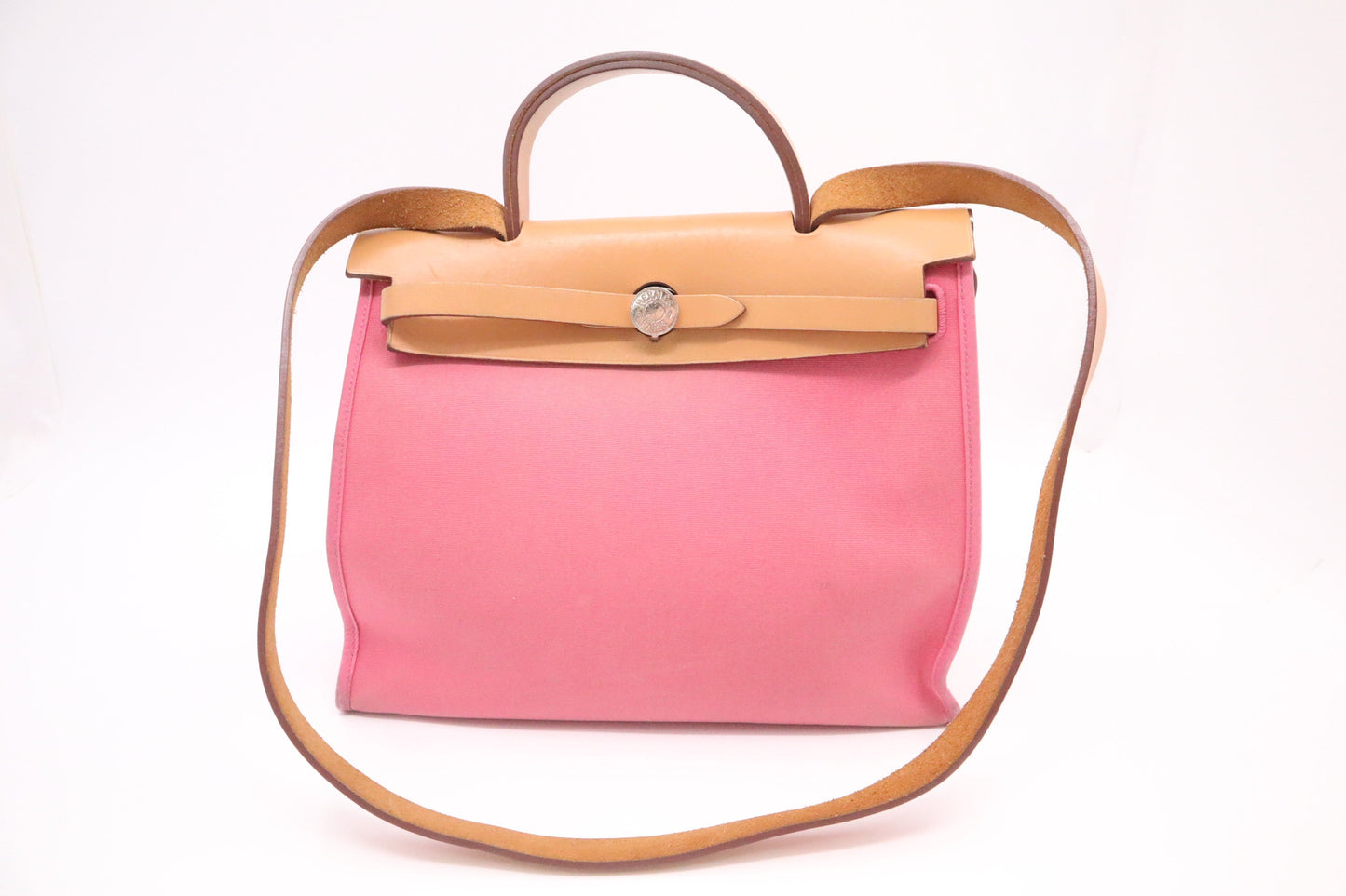Hermes Herbag Zip 31 in Pink Canvas